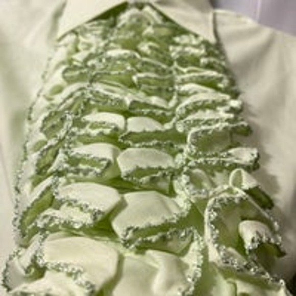 Vtg 70's After Six Baby Green and Tan RUFFLED Tuxedo Prom Bundle =2 total - Picture 5 of 12